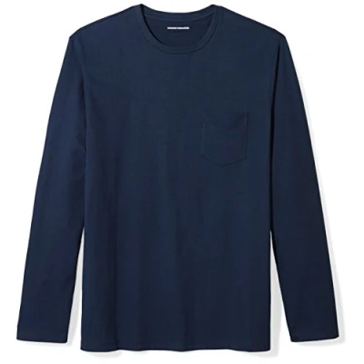Imagen de Amazon Essentials Camiseta de Manga Larga Ajuste Normal Hombre, Azul Marino, XL