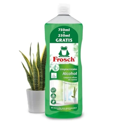Imagen de Frosch Recambio Limpia Cristales Ecológico con Alcohol, Limpieza Eficaz de y Superficies Lisas 1 L, Empaque puede variar