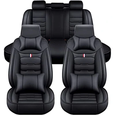 Imagen de GHIOSA Fundas De Asiento Coche para Audi A4 B8 Avant Wagon 2008 2016,Delanteros Y Traseros Funda Impermeable Cuero Protección cojín Interior Accesorios,B Black