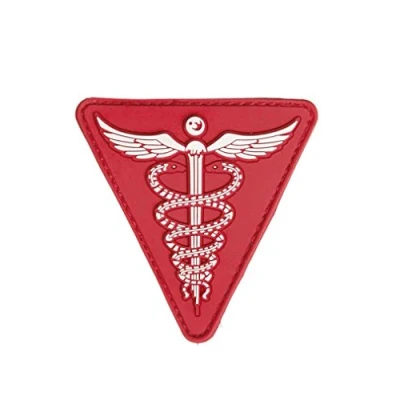 Imagen de Parche médico en 3D de PVC con velcro, color rojo, tamaño 7 x cm