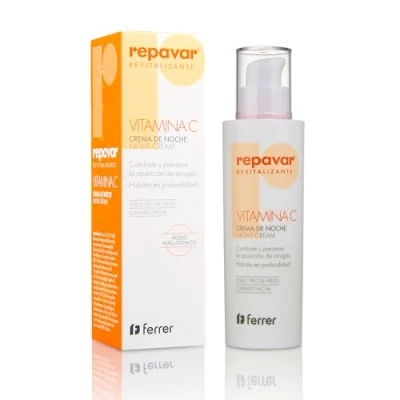 Imagen de Repavar Revitalizante Crema de Noche con Acción Hidratante Elaborada Vitamina C y Ácido Hialurónico Previene la Aparición Arrugas Signos del Envejecimiento 50 ml
