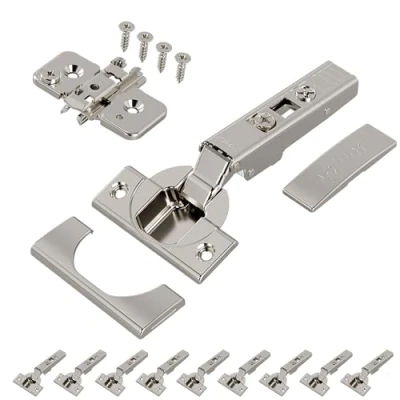Imagen de Blum Clip Top Bisagra para muebles (110, recta, con muelle, tornillos, tope de esquina y placa montaje en cruz excéntrica, acero, distancia 0 mm)
