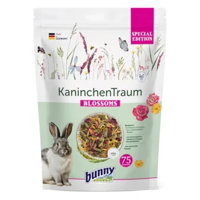 Imagen de Bunny Conejo Dream Special Edition Blossoms 1,5 kg pienso completo para conejos enanos a partir de 6 meses con 63 plantas y hierbas seleccionadas pétalos rosa