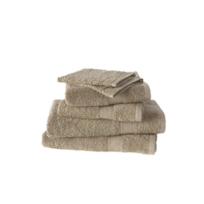 Imagen de de Witte Lietaer Collection H Set Esponja 2 Manoplas, Toallas + 50 x 100 cm Ducha algodón Beige Taupe