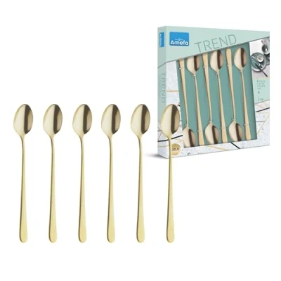 Imagen de Austin Juego de 6 cucharas con latte macchiato, color dorado mate