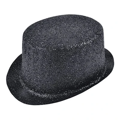 Imagen de Bristol Novelty Sombrero de copa con purpurina y plástico, color negro, multicolor (BH084)