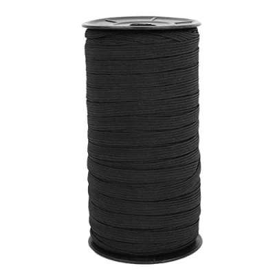 Imagen de Vobor Banda elástica 8 mm, artesanía de 100 Yardas para Ropa DIY(Negro)