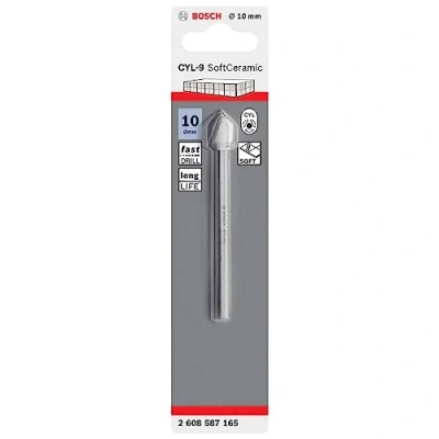 Imagen de Bosch Professional 1x Broca para Azulejos CYL 9 SoftCeramic (para baldosas cerámicas blandas, Ø 10 x 90 mm, accesorio taladros)