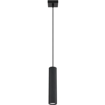 Imagen de SOLLUX LIGHTING Lámpara colgante Carbon, negra, Ø 6 cm, aluminio