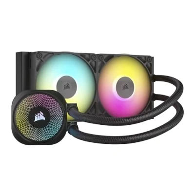 Imagen de CORSAIR iCUE Link Titan 240 RX Refrigerador Líquido RGB para CPU 240mm AIO 2X RX120 Ventiladores Incluidos Compatible con Intel LGA 1851/1700, AMD AM5/AM4 Hub Incluido Negro