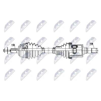Imagen de NTY NPW VV 162 Árbol de Transmisión Eje delantero, izquierda 578mm automática