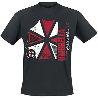 Imagen de Resident Evil Umbrella Co. Hombre Camiseta Negro XL 100% algodón Regular
