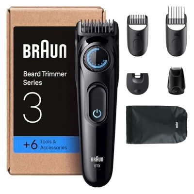Imagen de Braun Recortadora De Barba Series 3 BT3565, +6 Accesorios Afeitado, 40 Longitudes, Lámina Ultra Afilada, Negro