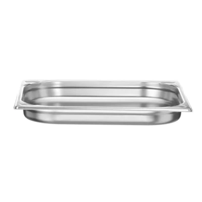 Imagen de HENDI Recipiente GN 2/3,contenedor GN,esquinas reforzadas,resistente a Temperaturas de 40 300C,apto para hornos,congeladores,calientaplatos,baño María,3L,354x325x(H) 40mm,acero inoxidable