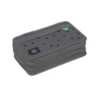 Imagen de Estuche de lápices LÄSSIG completo 20 piezas / School Triple Pencil Case Unique, Speckles Anthracite