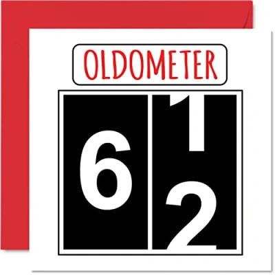 Imagen de Divertidas tarjetas de cumpleaños número 62 para hombres y mujeres Oldometer Tarjeta feliz papá, mamá, abuelo, niñera, abuela, tío tía, primo, 145 mm, felicitación