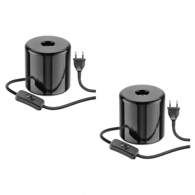 Imagen de ledscom.de 2 piezas Lámpara de mesa TIPO, interruptor, porcelana, negro, 1x E27 máx. 300W