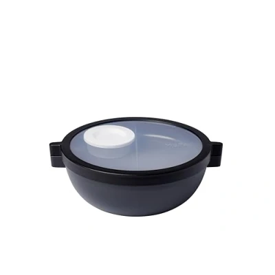 Imagen de Mepal Fiambrera Bento Vita con compartimentos recipiente adicional tapa, para aliño y bandeja box Bol ensaladas Nordic black
