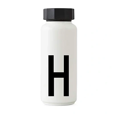 Imagen de Design Letters Botella de Agua Blanco 500 Ml (A Z) Acero Inoxidable para niño, adults Termica Libre BPA/BPS Cantimplora Termo con Aislamiento Vacío Doble Pared