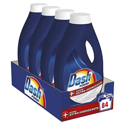 Imagen de Dash Detergente para lavadora líquido, 84 lavados (4 x 21), acción extrahigienizante, limpieza profunda contra la suciedad y las bacterias
