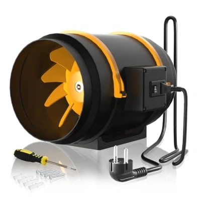 Imagen de FanGoFast Extractor de Aire 200 mm con Controlador Ajustable, En Línea Ventilador Conducto Industrial para Baño, Booster, tienda cultivo, Garage, Cucina