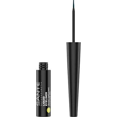 Imagen de SANTE Naturkosmetik Liquid Eyeliner 03 Marine, con valioso aceite de ricino orgánico, vegano Kajal punta precisa, fórmula larga duración para una mirada expresiva, azul oscuro, 3,5 ml