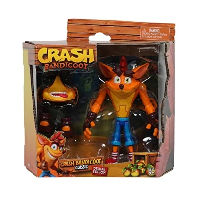 Imagen de Crash Bandicoot Figura de acción Bandai Edición Deluxe, Juguete 16,5 cm con 16 Puntos articulación y Accesorios, Figuras coleccionables para una colección Productos