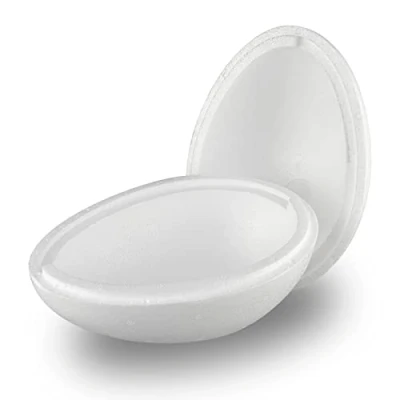Imagen de MCE Commerce Ornamento de Pascua huevos poliestireno 16 cm, blanco, paquete 2