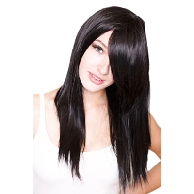 Imagen de Prettyland 60cm Peluca lisa negra final fantasy tifa lockhart rinoa heartilly cosplay C994