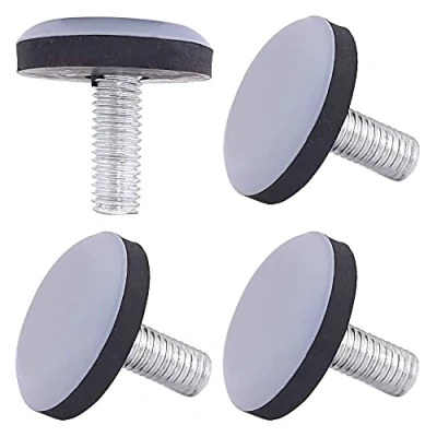 Imagen de 4x Pies niveladores circular deslizadores Teflon PTFE con tuerca M6 muebles