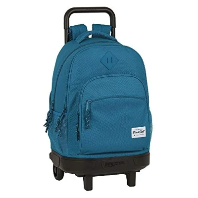 Imagen de Blackfit8 Mochila Safta Escolar con Carro Incluido y Espalda Acolchada Egeo, 330x220x450mm Mango telescópicoLigera Color azul