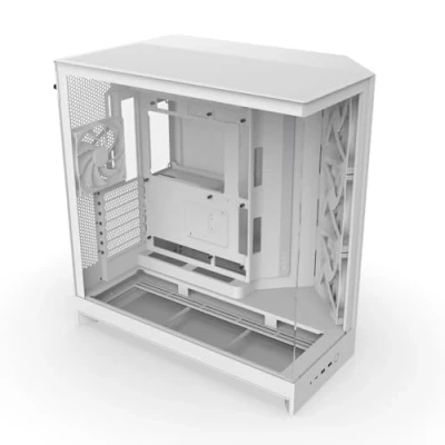 Imagen de NZXT H9 Flow (2025) Caja de PC ATX Torre Media Gran Flujo Aire Doble Cámara Incluye 3 Ventiladores 140 mm y 1 120 Soporte para radiador 420 Vidrio Templado Blanco