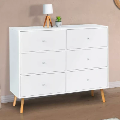 Imagen de IDMarket Emmie Cómoda 6 cajones (110 cm), color blanco
