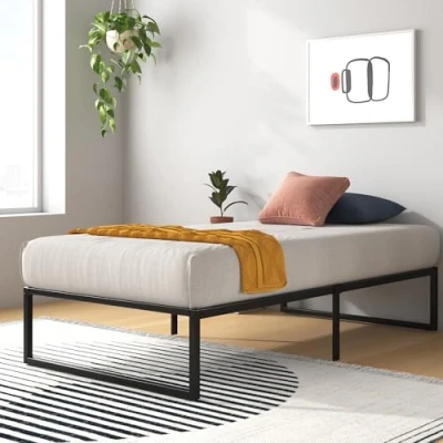 Imagen de Zinus Lorelai cama 90x190 cm Altura 36 con almacenamiento debajo de la Marco plataforma metal Negro