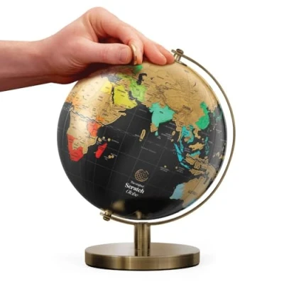 Imagen de Luckies Of London mapa del mundo para rascar Globos adultos y de viaje Gadgets escritorio hombres decoración