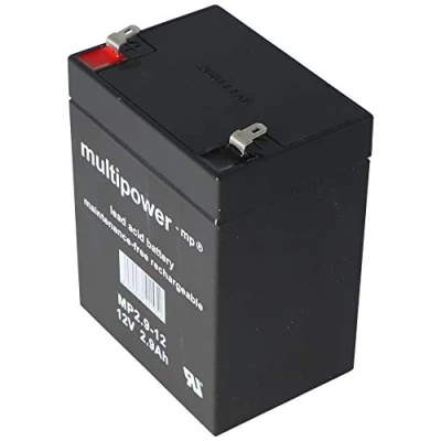 Imagen de MultiPower MP2.9 12 Batería de plomo (12 V, 2,9 Ah, Pb Faston, 4,8 mm, sin autorización VdS)
