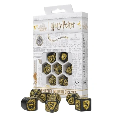 Imagen de Q Workshop Harry Potter Pack dés Hufflepuff Juego de Dados Modernos Negro (7)
