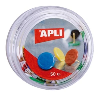 Imagen de APLI 11733 Chinchetas colores surtidos, 50 unidades