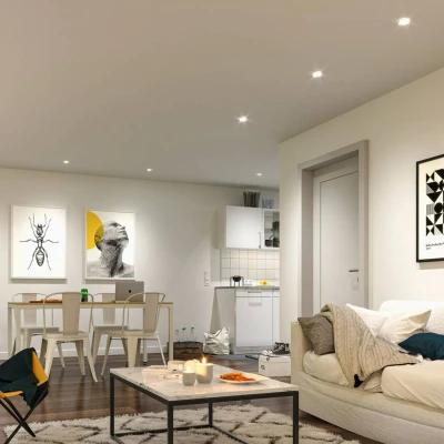 Imagen de Paulmann 92466 Luminaria empotrable LED Base Smart Home Zigbee juego básico, giratoria, redonda 230V 3x4,9W 3x420lm regulable 90mm blanco metal RGBW+