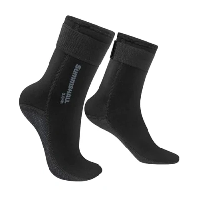 Imagen de Summshall 3mm Escarpines Neopreno, Calcetines de Neopreno Hombres y Mujeres Antideslizantes Térmicos Calcetín para Buceo, Snorkel Deportes acuáticos