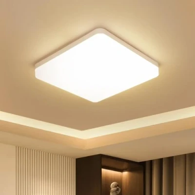 Imagen de Kambo 36W Lámpara de Techo Cocina LED Blanca Plafon Cuadrada Ultra Delgado Moderno Plafón Luz 3000K 3240LM Blanco Cálido Panel IP44 Para Baño Sala