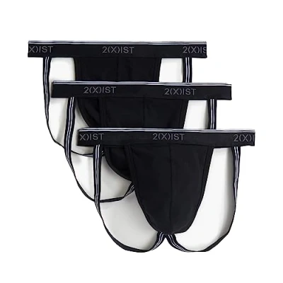 Imagen de 2(x)ist algodón elástico 3 Pack para Hombre Correa Negro