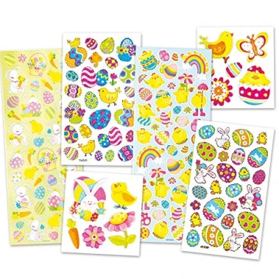 Imagen de Baker Ross Pack Ahorro de Láminas Pegatinas Pascua Perfectas para Decorar Tarjetas Álbumes Collages y Otras Manualidades Niños (Pack 240)