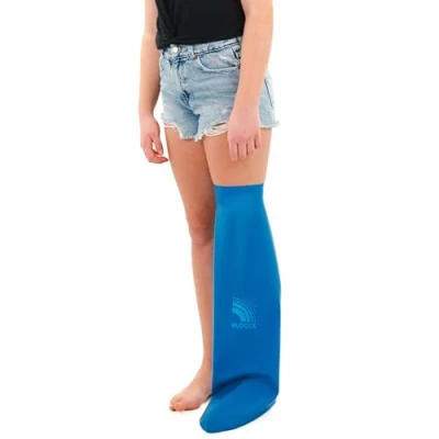 Imagen de Bloccs Funda de escayola impermeable para pierna, baño, ducha y bañera. Protector Estanco #CL78 L Pierna Unisex Niño Azul