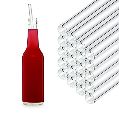 Imagen de HALM Pajitas de vidrio reutilizables 50 x 11 pulgadas largo + cepillo limpieza sin plástico, fabricadas en Alemania, aptas para lavavajillas, ecológicas, perfectas botellas