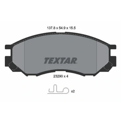Imagen de TEXTAR 2329002 Juego de pastillas freno con avisador acústico desgaste accesorios MITSUBISHI: L200 III Pick up, / Triton IV up