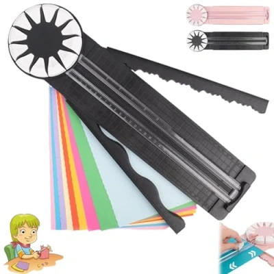 Imagen de Ficugxd Paper Craft Edge Cutter,12 in 1 Rotary Cutter,Edge Cutter Crafts,Paper Trimmer for Crafting,Multifunctional Machine with Measurements,Cortador de Papel,cizalla Papel