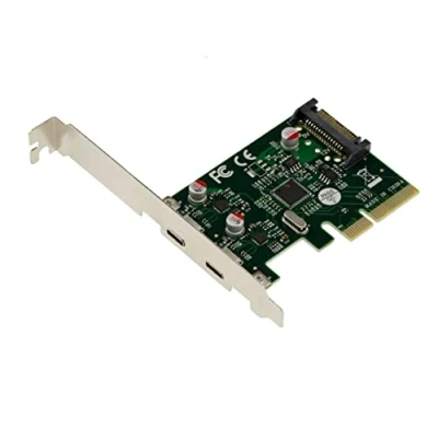 Imagen de Kalea INFORMATIQUE Tarjeta controladora PCI Express PCIe a USB 3.1 de 10 GB y 2 Puertos externos Tipo C con chipset ASM1142