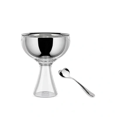 Imagen de Alessi Big Love AMMI01S I Set con Copa para Helado en Acero Inoxidable 18/10 y Resina Termoplástica Cuchara Brillante, Blanco Hielo