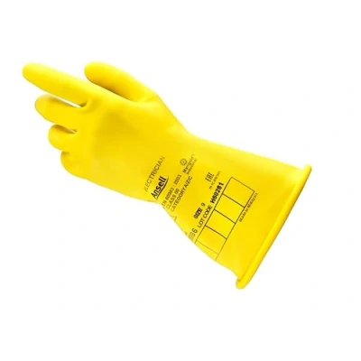 Imagen de Ansell ActivArmr Guantes Aislantes Dieléctricos, Protección Eléctrica Class 00, Tensión 500V, Trabajos con Electricidad, Látex de Caucho Natural, 36 cm, Amarillo, Talla L, 1 Par
